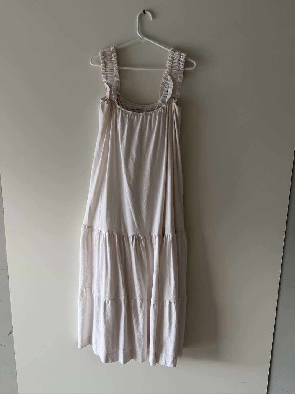 Tiered Cream Maxi Dress with Ruffle Straps